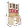 Swotty Study Table With Storage Pink And Beige Teak