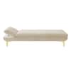 Nicco Velvet Chaise Lounger in Cream Color