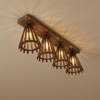 Funnel Brown Solid Wood Ceiling Light