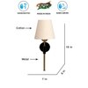 Devansh Metal Electric Wall Light in Black Colour with off-white Shade Count of 1 Light