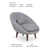 Barret 1 Seater Fabric Sofa in Grey Ice Colour