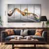 The Castle Decor Abstract Wall Painting Wooden Framed 27x48 Inch for Living Room (Style 8)