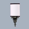Devansh Metal Electric Wall Light in Antique Gold Colour with White & Black Shade Count of 1 Light