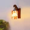 Devansh Solid Wood Electric Wall Light in Brown Colour with Multi Shade Count of 1 Light