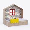 Little Hut Bed  6X3 ( Drawers On Wheels) In Oak & Yellow Colour
