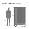 Toledo Solid Wood 2 Door Wardrobe In Dark Chestnut Finish