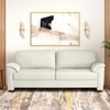 Farina 3 Seater Half Leather Sofa In Polaris