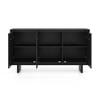Elios Solid Wood Sideboard in Gold Ripple and Black Brushed Finish