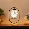 Devansh Multicolor Glass Wooden & Iron  Table Lamp -17 Inch Height  -Aka