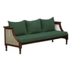 Linton 3 Seater Seater Wooden Sofa in Green Fabric