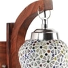 Devansh Solid Wood Electric Wall Light in Brown Colour with Multi Shade Count of 1 Light