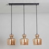 CORALIE Cluster Hanging Light In Amber Glass And Black Finish Metal