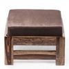 Amber Rosewood Foot Stool with Grey Velvet Cushion