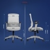Eterna Mid Back Mesh Office Chair in Grey Colour