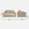 Arab Velvet 2 Seater Sofa Cream Color