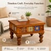 Rangrez Sheesham Wood Coffee Table in Honey Oak Finish