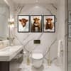 The Castle Decor Highland Cow Bathroom Wall Art Set of 3 12x18 Inch