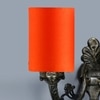 Devansh Metal Electric Wall Light in Antique Gold Colour with Orange Shade Count of 2 Lights