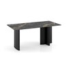 Rosen 6 Seater Ceramic Dining Table With 6 Seneca Dining Chairs (Finish : Black, Chair Colour : White)