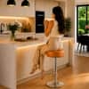 Doe Buck Linon Adjustable Bar Stool in Tan Colour with Chrome Base