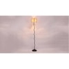 Roy Beige Bamboo Floor Lamp with Black Iron Base