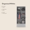 Bennis Engineered Wood 2 Door Wardrobe Without Mirror in White Finish