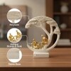 Family Tree Showpiece with Golden Figurines Modern Decorative Sculpture