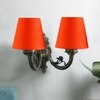 Devansh Metal Electric Wall Light in Antique Gold Colour with Orange Shade Count of 2 Lights