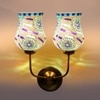 Devansh Metal Electric Wall Light in Gold Colour with Multicolor Shade Count of 2 Lights