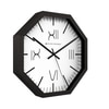 Octagonal Wooden Wall Clock with Bold Roman Numerals