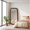The Artment Unbreakable Brown Square Puff Floor Mirror (160 x 60) cm