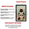 The Castle Decor Funny Black Cat Reading Newspaper Bathroom Wall Art 8x12 Inch