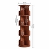 360° Rotating Bookshelf – 4 Tier Multi-Level Book Display and Storage Shelf, Brown Finish