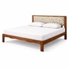 Averra Solid Wood Queen  Size Upholstered Bed Without Storage (Provincial Teak Finish, Golden Colour)