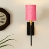 Devansh Metal Electric Wall Light in Black Colour with Pink Shade Count of 1 Light