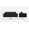 Parega 3 Pull Out Sofa Cum Bed In Black Colour