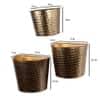 Hammered Wall Planter Set Of 3 By Amaya Decors In Gold Colour