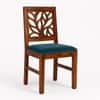 Globally Indian Ojasvi Solid Sheesham Wood 6 Seater Dining Table Set 6 Chairs Teal Blue