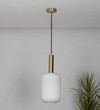 Maloto Frosted White Luster And Brass Hanging Light