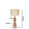Devansh Off White Cotton Table Lamp With  Wood Natural Base  (7X18.25 Inches)-2