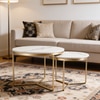 Minimalist Nesting Tables With Marble Top (Gold)