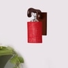 Devansh Solid Wood Electric Wall Light in Brown Colour with Maroon Shade Count of 1 Light