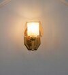 Morvah Single Light Wall Fitting In Brass Finish Metal With Amber Glass