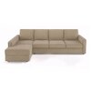 Apollo Compact Fabric Sectional Compact Sofa (Colour : Sandshell Beige, Cushion : Soft, Back Type : Regular, Seating Capacity : Left Aligned 3 Seater + Left Aligned Chaise)
