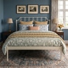 Hackney Metal Non Storage Queen Bed in Glossy Ivory Finish