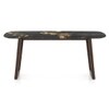 Adria Copa Cabana Black Stone 6 Seater Dining Table In Dark Sheesham Finish