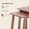 Silvino Solid Wood Nested Side Table in Teak Finish