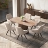 Nola 6 Seater Dining Table in Amber Jade Ceramic with Wella Dining Chair in Beige Fabric