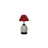 Emory Maroon Jute Glass Table lamp with Iron Base