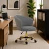 Doe Buck Paolo Grey Houndstooth Upholstered Swivel Office Chair